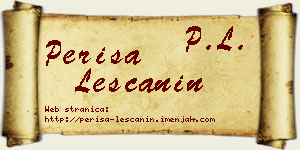 Periša Leščanin vizit kartica